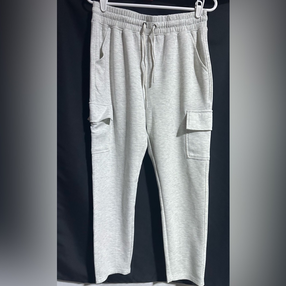 Yogalicious Scuba Cascade Pants Women’s Medium Gray Cargo Pockets Sweatpants EUC